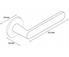 Metal_Bud Durų rankena vidaus R Slim Matt Nickel LUNA R SLIM Mat nikel