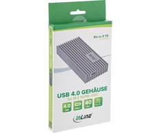 „Aptel InLine SSD“ korpusas USB4 M.2 – NVMe į USB-C – 40 Gb/s – aliuminis – suderinamas su „Thunderbolt 3/4“ – palaiko 8 TB