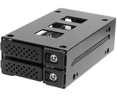 Aptel JOUJYE Backplane JJ-N-29SS15 fuer 2 SATA SAS I II III HDD/SSD 6,4cm/2,5Zoll bis 12Gbps Inklusive Einbauwinkel fuer 5,25Zoll Bay