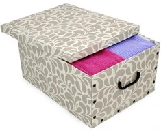 ORDINETT Cardboard box 49x39x25cm Big Box Goccia assorted, mėlynas/light pilkas/burgundy