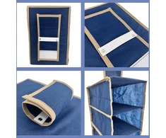 ORDINETT Aptel Organizer wiszący su 10 półkami 20x29x120cm Mėlyna (1234013)