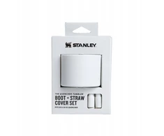 Stanley 2 apsauginių dangtelių ir šiaudelių rinkinys termo puodeliams 0,89 l / 0,59 l „The Quencher Boot“ + šiaudelio formos dangtelis, šviesiai baltas