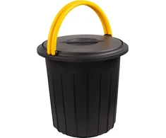 Style atliekų bakas Ecosolution 25L 37,5x37,5x39cm tamsiai pilkas/geltonas