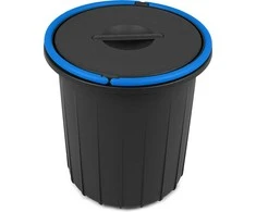 Style Waste bin Eco solution 25L 37,5x37,5x39cm dark pilkas/mėlynas