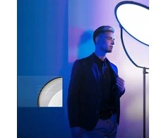 „Neewer“ žiedinė lemputė, apvali, LED, su kraštais apšviesta, RGB „Bluetooth“ vlog lempa, 65 W, 18 colių, 14 mm, 16 mm / Gr18c