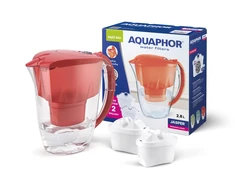 Vandens filtravimo ąsotis AQUAPHOR Jasper 2.8L, raudonas su 2x filtrais