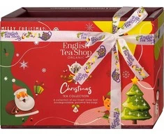 English Tea Shop šventinis raudonojo Kalėdų Senelio kolekcijos 12 piramidės formos arbatos rinkinys