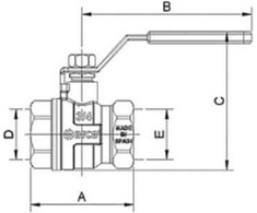 Arco TURIA 3000 ventilis 1"1/2 v/v ilga rankena