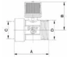 Arco Ventilis 2207R, 1/2" vidin./išor. sriegis raudona rankena