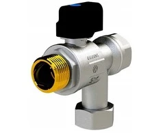Arco SENA VA30 Kampinis rutulinis vožtuvas katilams 3/4 GW x 3/4 RN su filtru, drugelio formos dangteliu.