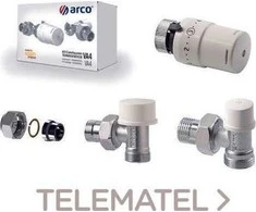 Arco TEIDE TERMO PLUS kampinių vožtuvų komplektas variniams vamzdžiams, termostatinė galvutė M28 (501215+880030+507255+C4380)