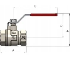Arco Vandens rutulinis vožtuvas DN65 2 1/2 GW-GW SENA VA30 Inox svirtis