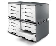 Arda organizatorius MyDesk pilkas- juodi 4 stalčiai (18P4PN)
