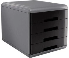 Arda organizatorius MyDesk pilkas- juodi 4 stalčiai (18P4PN)