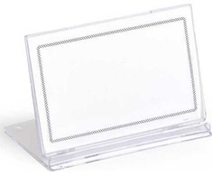 Galeria Papieru *Dėklas vardinei kortelei SRD516, 80x57mm, pastatomas, kieto plastiko, skaidrus