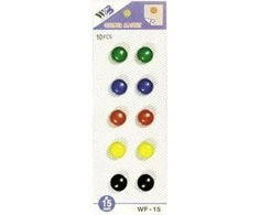 Magnetų rinkinys Argo, 15mm, 10vnt, blisteryje, įvairių spalvų
