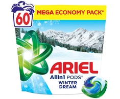Skalbimo kapsulės Ariel Winter Dream, 60 vnt.