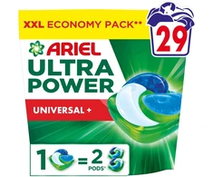Skalbimo kapsulės Ariel Ultra Power Universal+, 29 vnt.