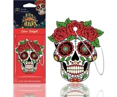 Keeeper AROMA CAR Stilingas oro gaiviklis "Kaukolė" Aroma Dia De Los Muertos Sidabrinis Tatoo