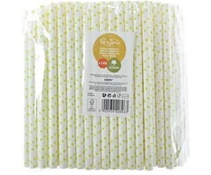 Arpex Purtomi popieriniai šiaudeliai 8 mm geltoni 144 vnt.