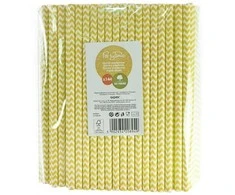 Arpex Purtomi popieriniai šiaudeliai 8 mm geltoni 144 vnt.