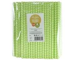 Arpex Purtomi popieriniai šiaudeliai 8 mm, žalios spalvos, 144 vnt.