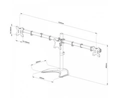 ART laikiklis L-22N, skirtas 3x LCD/LED MONITORIAMS 13-27"