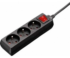Hama Standard 3 gniazda 1,5m, juoda