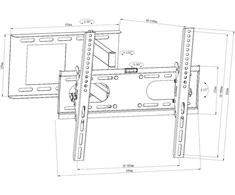 ART RAMT AR-86 ART laikiklis AR-86 skirtas LCD/LED 32-63 30kg kor. vertikalus / lygis