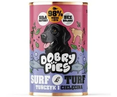 Šunų Maistas - DOBRY šunims Surf &amp; Turf Tunų ir Veršienos Drėgnas 400g Be Grūdų