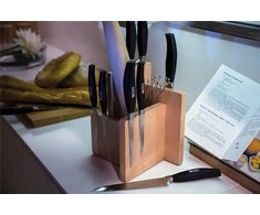 Magnetinis buko medžio peilių blokas su artelegno kombinuotu konteineriu