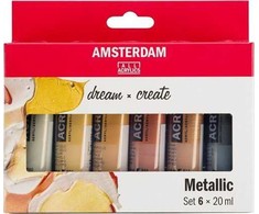 Artequipment Amsterdam Standard Series acrylic paint metallic set | 6 x