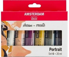 Amsterdam Standard serijos akrilinių dažų portretų rinkinys 6 × 20 ml