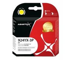 Asarto Rašalo kasetė HP 924e 3 vnt. pakuotėms | 4K0U9NE | 924YX-3P | 3 x 800 puslapių | geltona