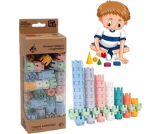 Askato „Little Geniuses“ kaladėlės – pasteliniai ekologiški varžteliai*, 60 vnt.