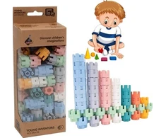Askato „Little Geniuses“ kaladėlės – pasteliniai ekologiški varžteliai*, 60 vnt.