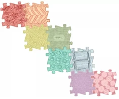 Askato Sensorinis kilimėlis Vaivorykštė Pastel 8 dalių takelis Muffik nuo 12 mėn.