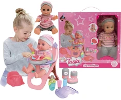 Askato Tosia lėlė su maitinimo kėdute ir priedais