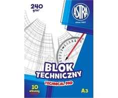 Astra Techninis blokas A3 10k balta 240g 10vnt.