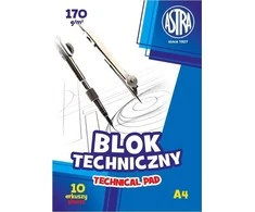 Astra Techninis blokas A4 10k, baltas 170g, 10vnt.
