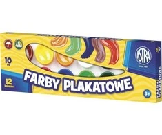 Plakatų dažai 12 spalvų 10 ml ASTRA 83115902