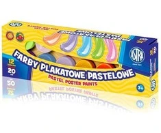 Plakatų dažai 12 pastelinių spalvų ASTRA 301118001