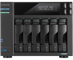 Asustor failų serveris LOCKERSTOR 6 AS6706T 6 skyrių failų serveris, Intel Celeron N5105 keturių branduolių 2,0 GHz procesorius, 16 GB DDR4 RAM. 4x M.2 PCIe (NVMe), 2x 2,5 GbE. 2x USB 3.2. HDMI 2.0b, 1x PCIe.