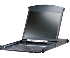 Aten Perjungiklis KVM Over IP ATEN KL1508AiM, 8 prievadų, LCD 43 cm, VGA, PS/2-USB, FR-Layout