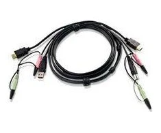 Aten KVM kabelis, 1,8m, Juodi (2L-7D02UH)
