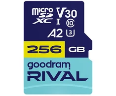 Atminties kortelė GOODRAM RIVAL M2AA 256 GB Micro SDXC V30 A2 UHS-I U3 + adapteris (GGSM2AA-2560R12)