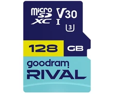 Atminties kortelė GOODRAM Micro SDXC 128GB V30 UHS I U3 RIVAL + adapter