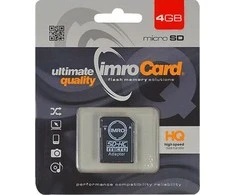 IMRO atminties kortelė Micro SD 4GB 100MB/s class 10 UHS I su adapteriu SD