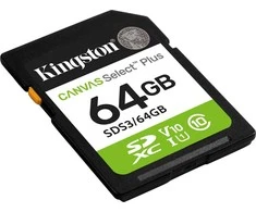 „Kingston Technology“ 64 GB SDXC Canvas Select Plus Gen3 100 MB/s C10 UHS-I U1 V10 atminties kortelė