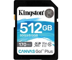 Atminties kortelė Kingston SDXC Canvas Go Plus 512GB 170R C10 UHS-I U3 V30